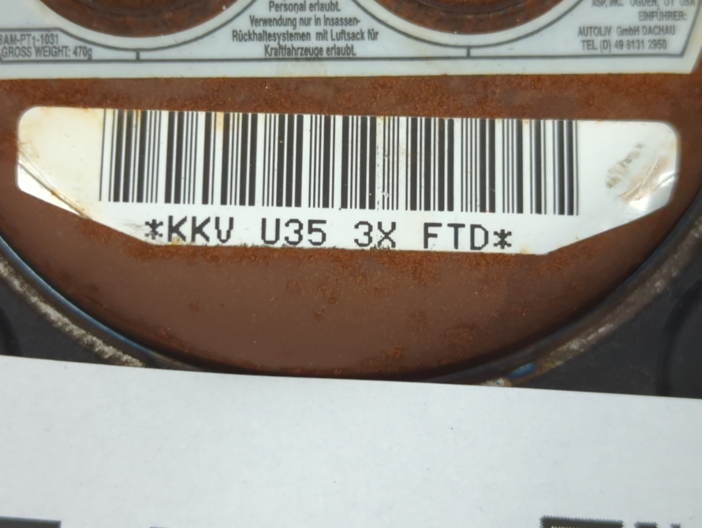 2006-2008 Kia Optima Air Bag Driver Left Steering Wheel Mounted P/N:KKV U35 3X FTD Fits Fits 2006 2007 2008 OEM Used Auto Pa