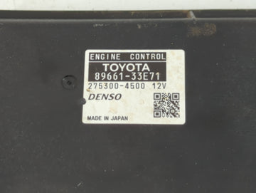 2008-2009 Lexus Es350 PCM Engine Control Computer ECU ECM PCU OEM P/N:89661-33E71 Fits Fits 2008 2009 OEM Used Auto Parts