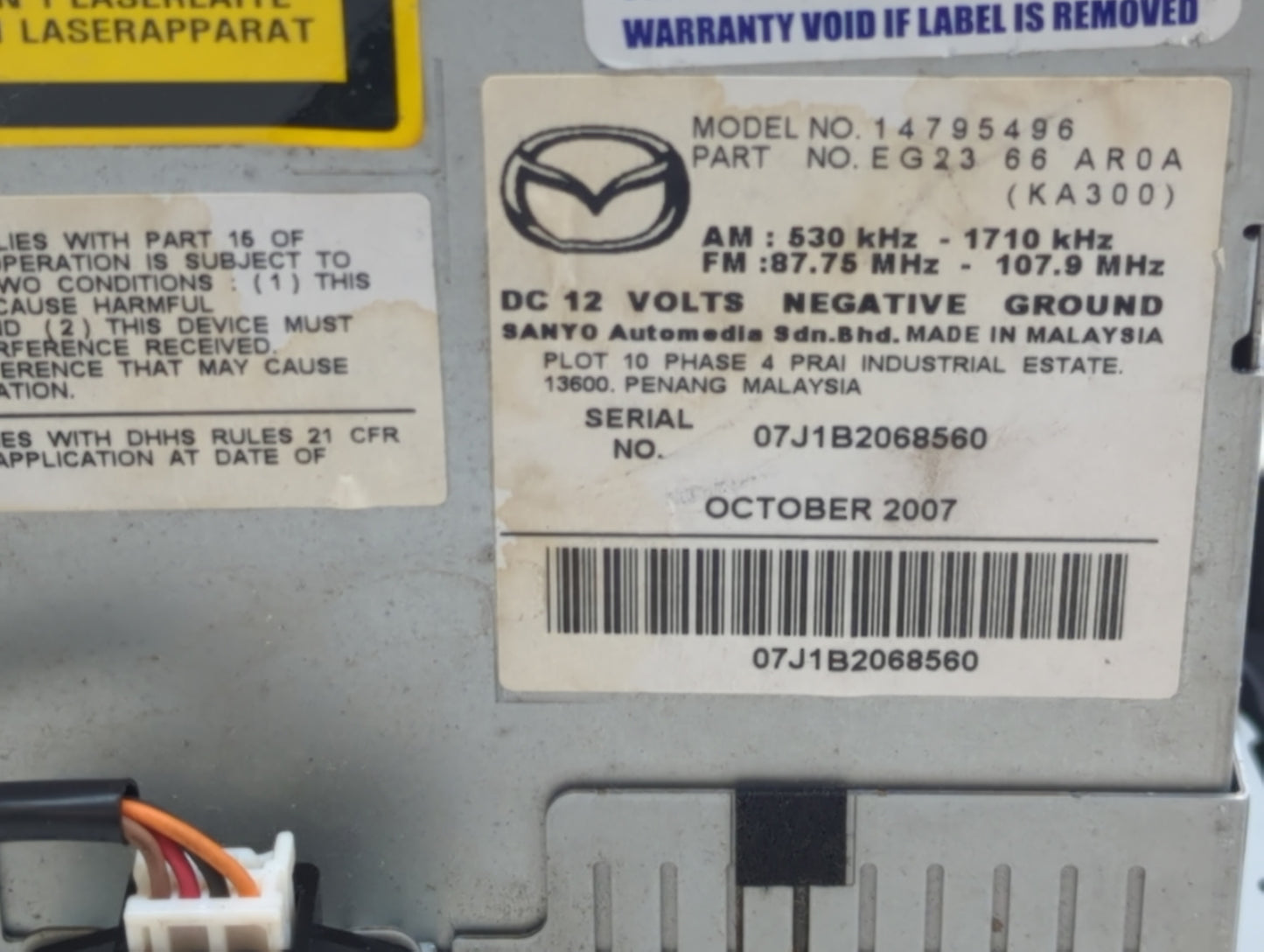 2007-2009 Mazda Cx-7 Radio Control Panel - Oemusedautoparts1.com