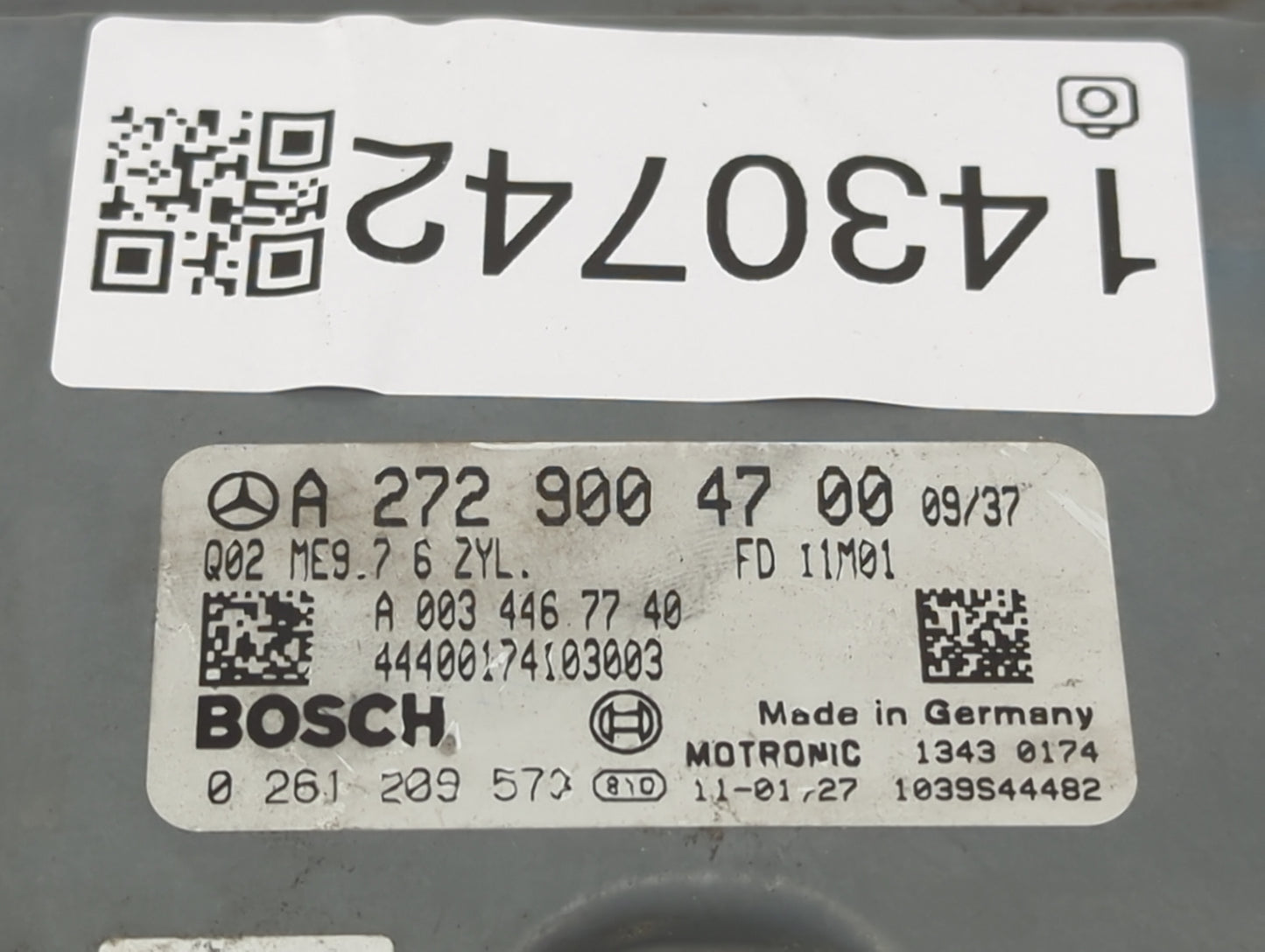 2008 Mercedes-Benz C350 PCM Engine Control Computer ECU ECM PCU OEM P/N:2729004700 Fits OEM Used Auto Parts - Oemusedautopar