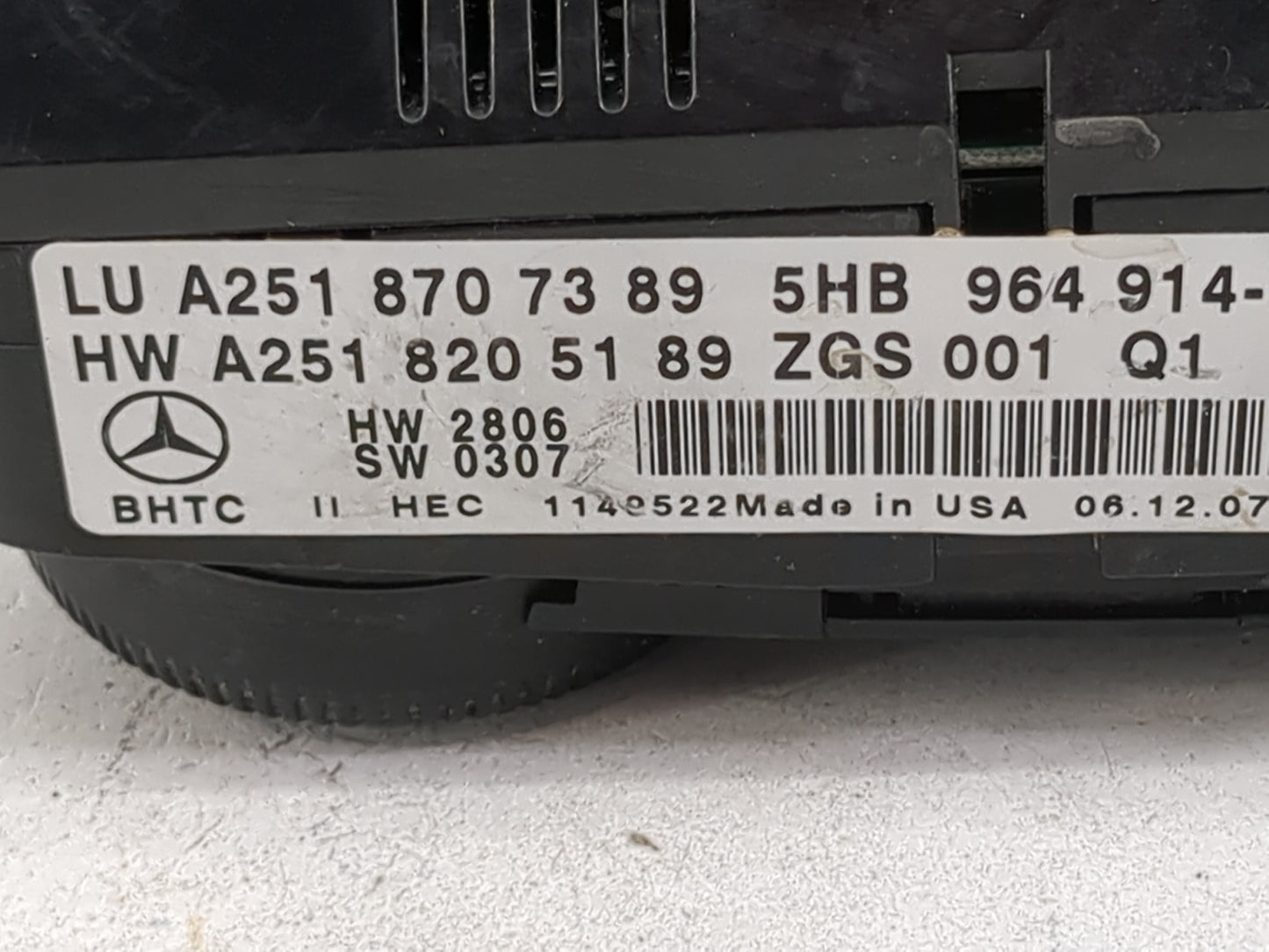 2006-2008 Mercedes-Benz Ml350 Climate Control Module Temperature AC/Heater Replacement P/N:A2518707389 A2518205189 Fits OEM
