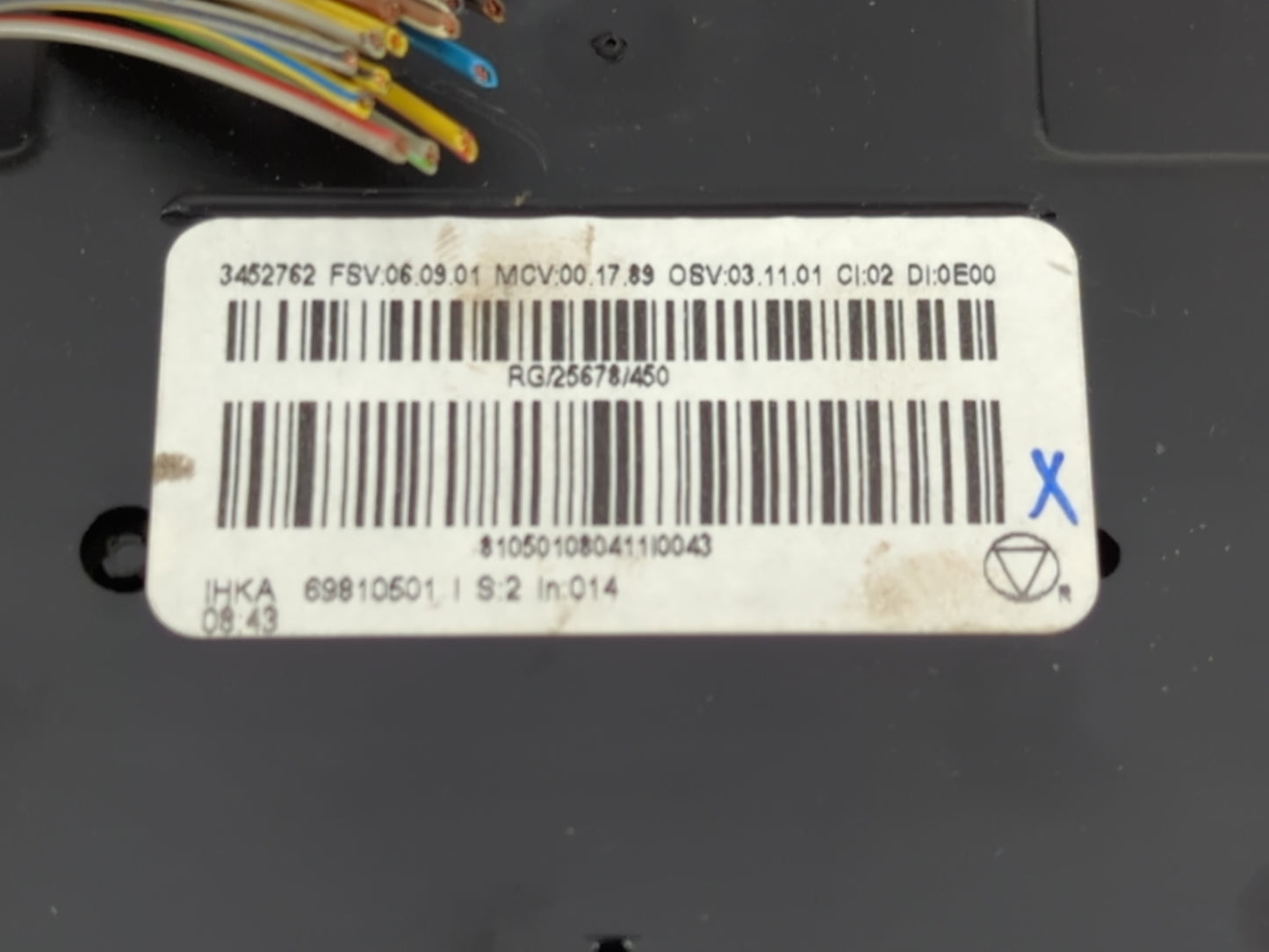 2008-2009 Mini Cooper Climate Control Module Temperature AC/Heater Replacement P/N:3452762 Fits Fits 2008 2009 OEM Used Auto