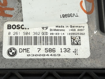 2008 Mini Cooper PCM Engine Control Computer ECU ECM PCU OEM P/N:0261S04362 DME 7 586 132-01, 030084469 Fits OEM Used Auto Parts