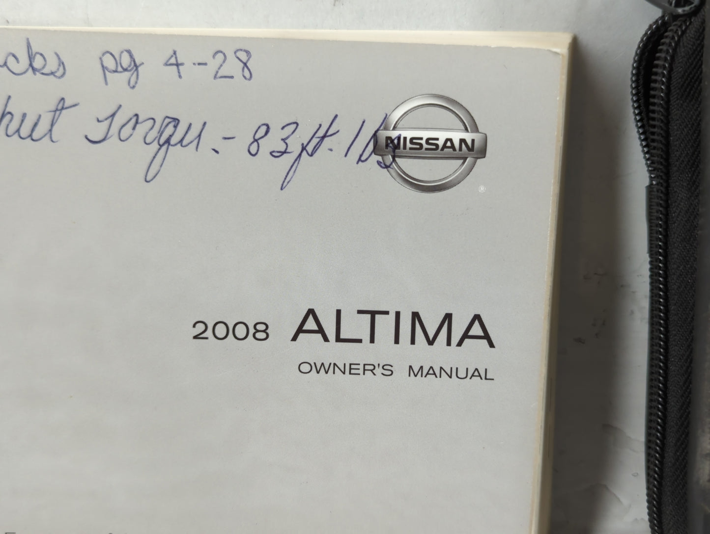 2008 Nissan Altima Owners Manual Book Guide OEM Used Auto Parts - Oemusedautoparts1.com
