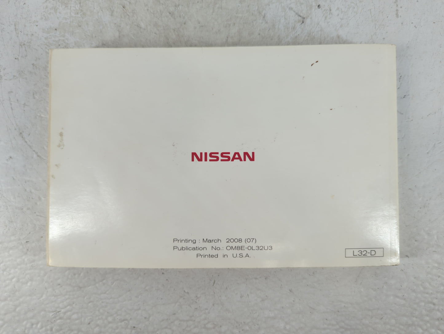 2008 Nissan Altima Owners Manual Book Guide P/N:OM8E-0L32U3 OEM Used Auto Parts - Oemusedautoparts1.com