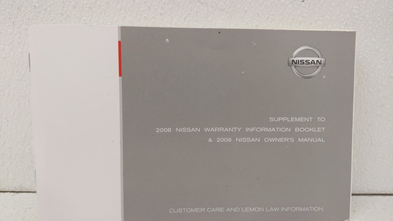 2008 Nissan Altima Owners Manual Book Guide OEM Used Auto Parts - Oemusedautoparts1.com