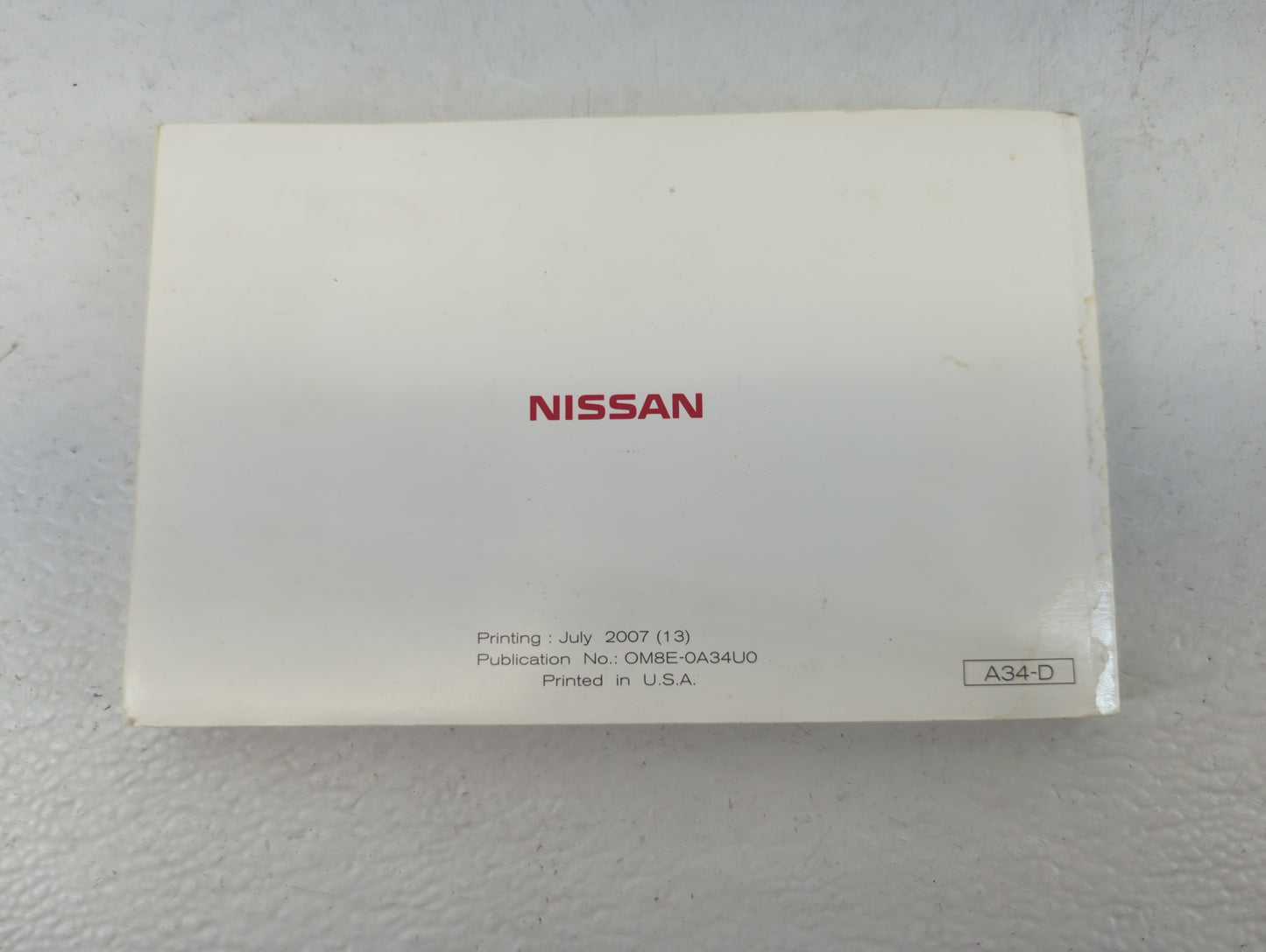 2008 Nissan Maxima Owners Manual Book Guide P/N:OM8E-0A34U0 OEM Used Auto Parts - Oemusedautoparts1.com