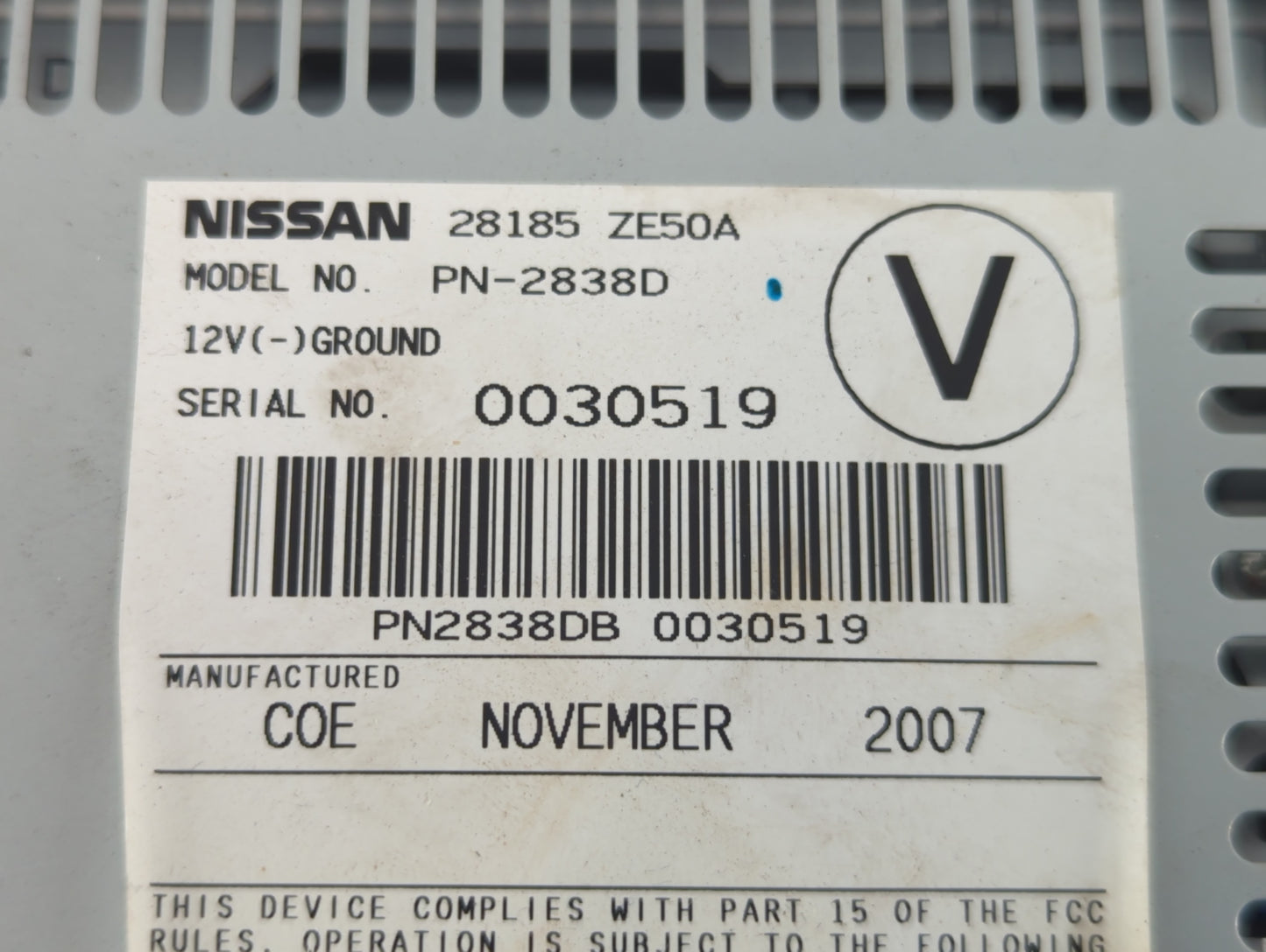 2008 Nissan Maxima Radio AM FM Cd Player Receiver Replacement P/N:28185 ZE50A Fits OEM Used Auto Parts - Oemusedautoparts1.c