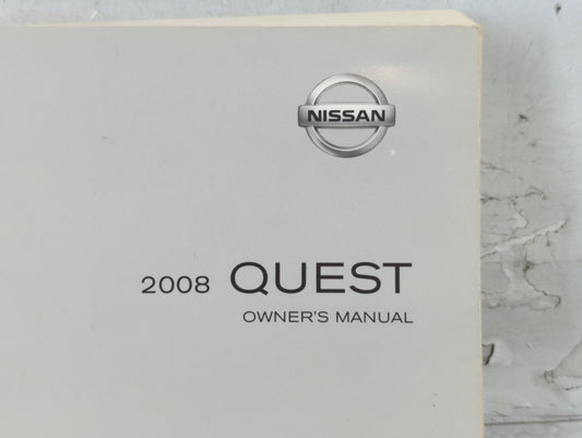 2008 Nissan Quest Owners Manual Book Guide P/N:OM8E-0V42U0 OEM Used Auto Parts