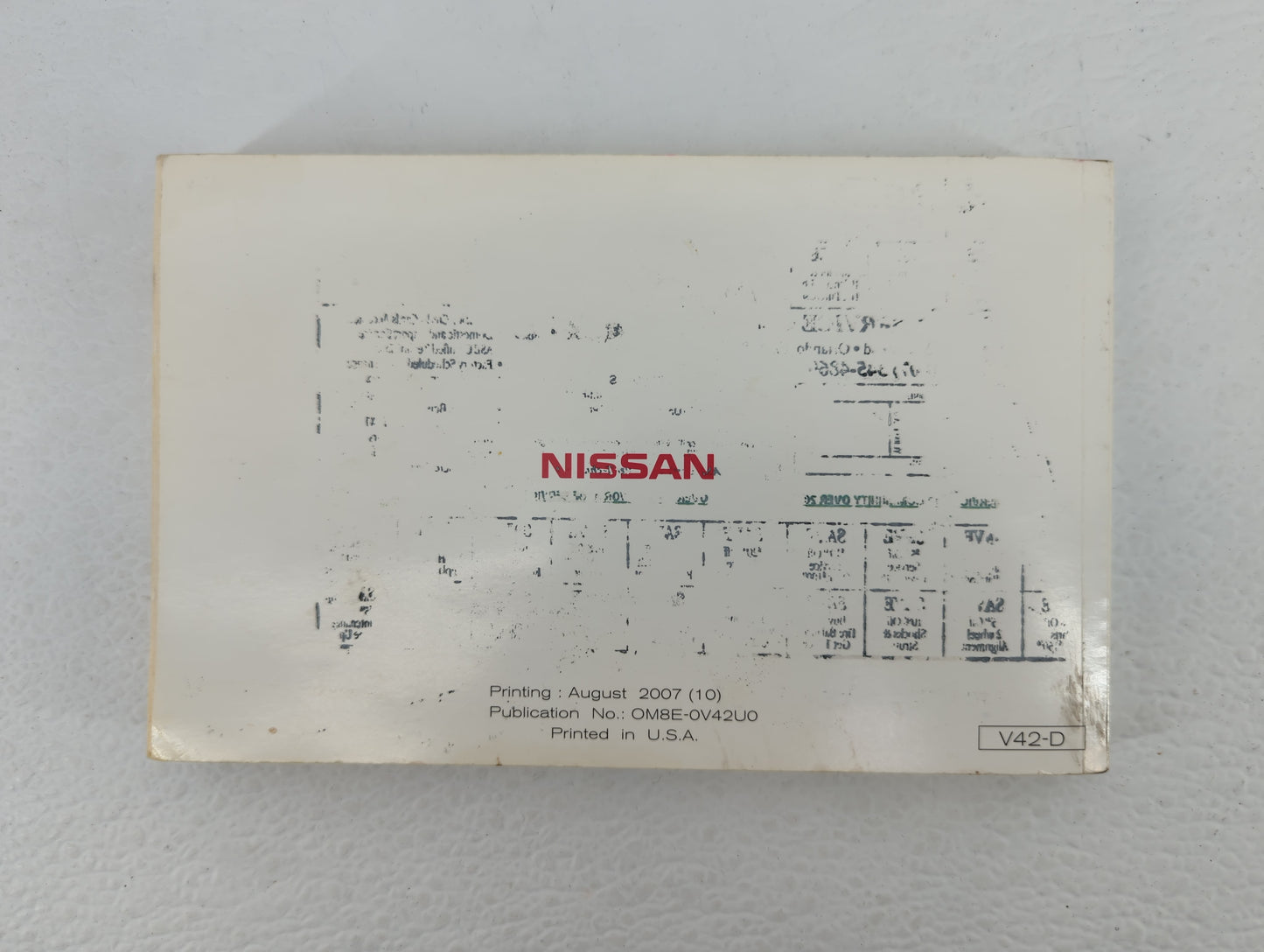 2008 Nissan Quest Owners Manual Book Guide P/N:OM8E-0V42U0 OEM Used Auto Parts - Oemusedautoparts1.com