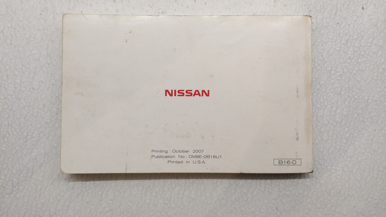 2008 Nissan Sentra Owners Manual Book Guide OEM Used Auto Parts - Oemusedautoparts1.com