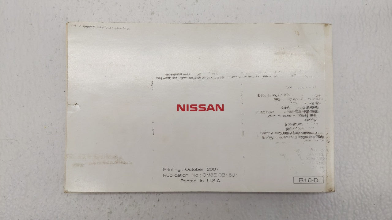 2008 Nissan Sentra Owners Manual Book Guide OEM Used Auto Parts - Oemusedautoparts1.com