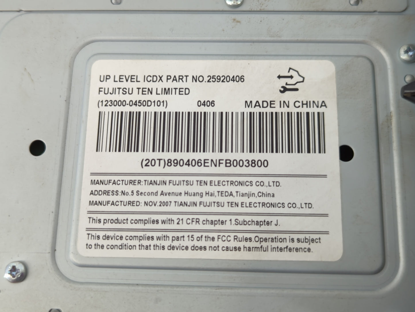 2008 Pontiac Torrent Radio AM FM Cd Player Receiver Replacement P/N:25920406 Fits OEM Used Auto Parts - Oemusedautoparts1.co
