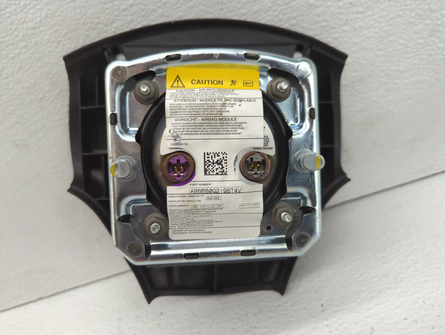 2007-2009 Saturn Aura Air Bag Driver Left Steering Wheel Mounted P/N:BA01090 16869416 Fits Fits 2007 2008 2009 OEM Used Auto