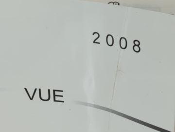 2008 Saturn Vue Owners Manual Book Guide P/N:15863775 A OEM Used Auto Parts