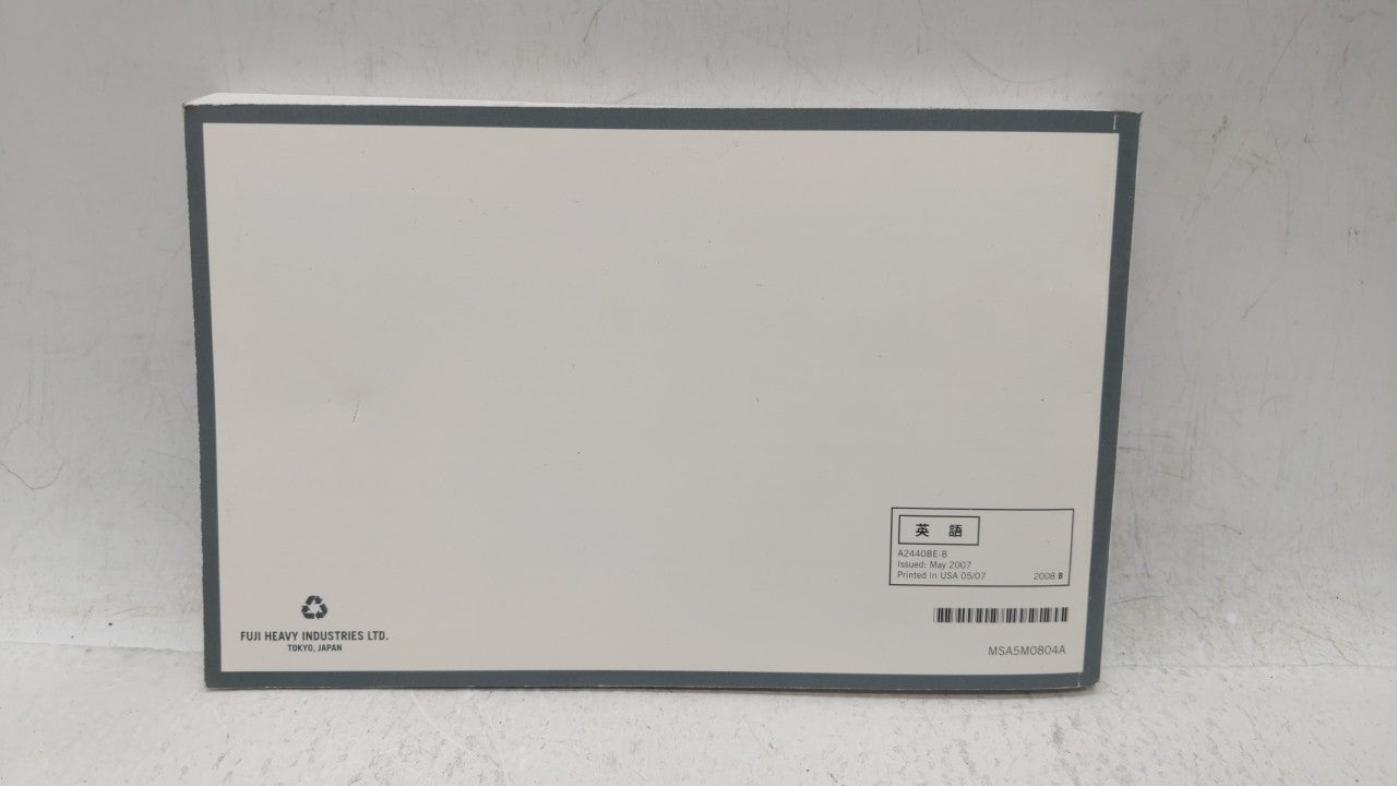 2008 Subaru Legacy Owners Manual Book Guide OEM Used Auto Parts - Oemusedautoparts1.com