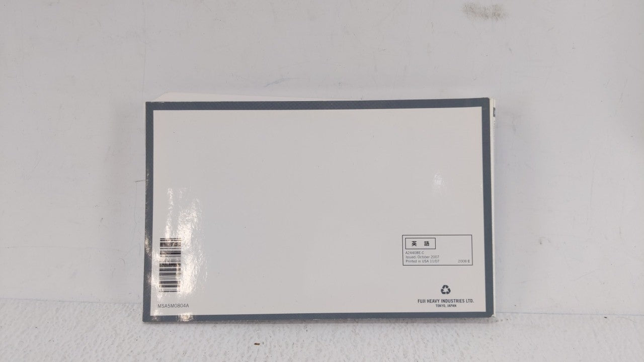 2008 Subaru Legacy Owners Manual Book Guide OEM Used Auto Parts - Oemusedautoparts1.com