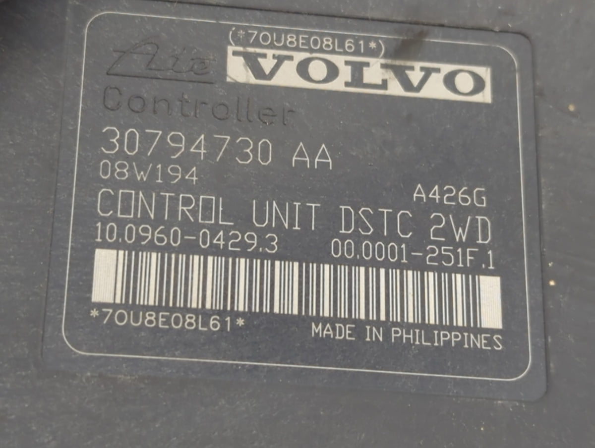2007-2010 Volvo S40 Anti-Lock Brake ABS Pump Module Actuator OEM P/N:30794730AA Fits Fits 2007 2008 2009 2010 2011 2012 2013