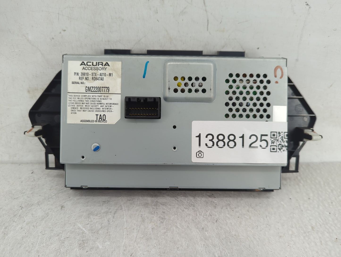 2007-2009 Acura Mdx Radio AM FM Cd Player Receiver Replacement P/N:39810-STX-A010-M1 Fits Fits 2007 2008 2009 OEM Used Auto