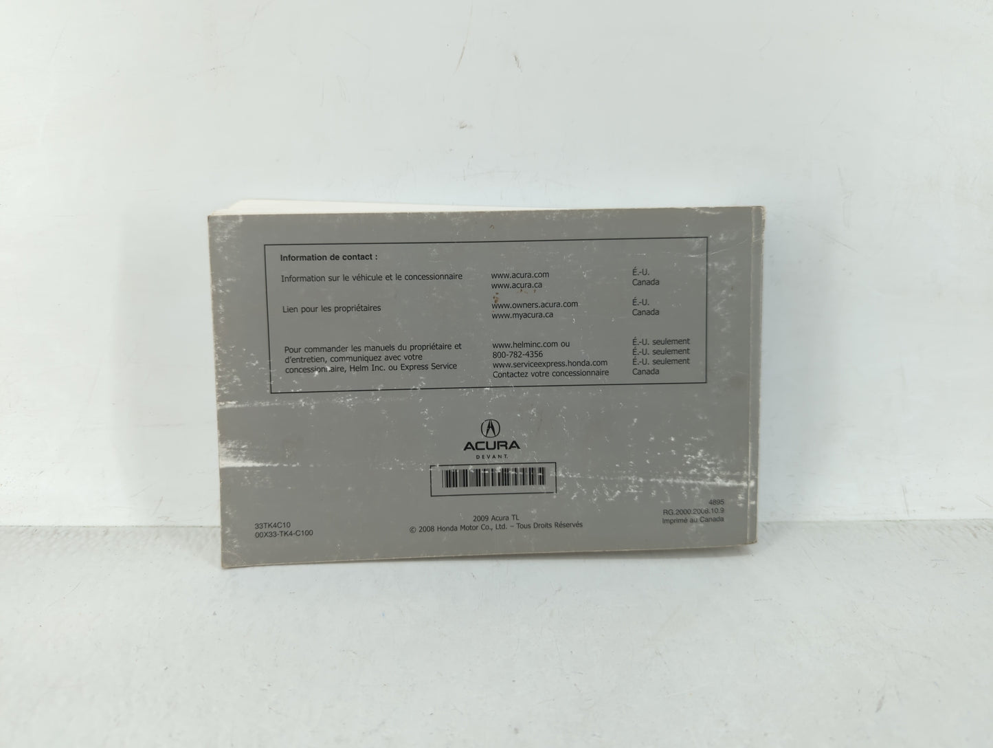2009 Acura Tl Owners Manual Book Guide OEM Used Auto Parts - Oemusedautoparts1.com
