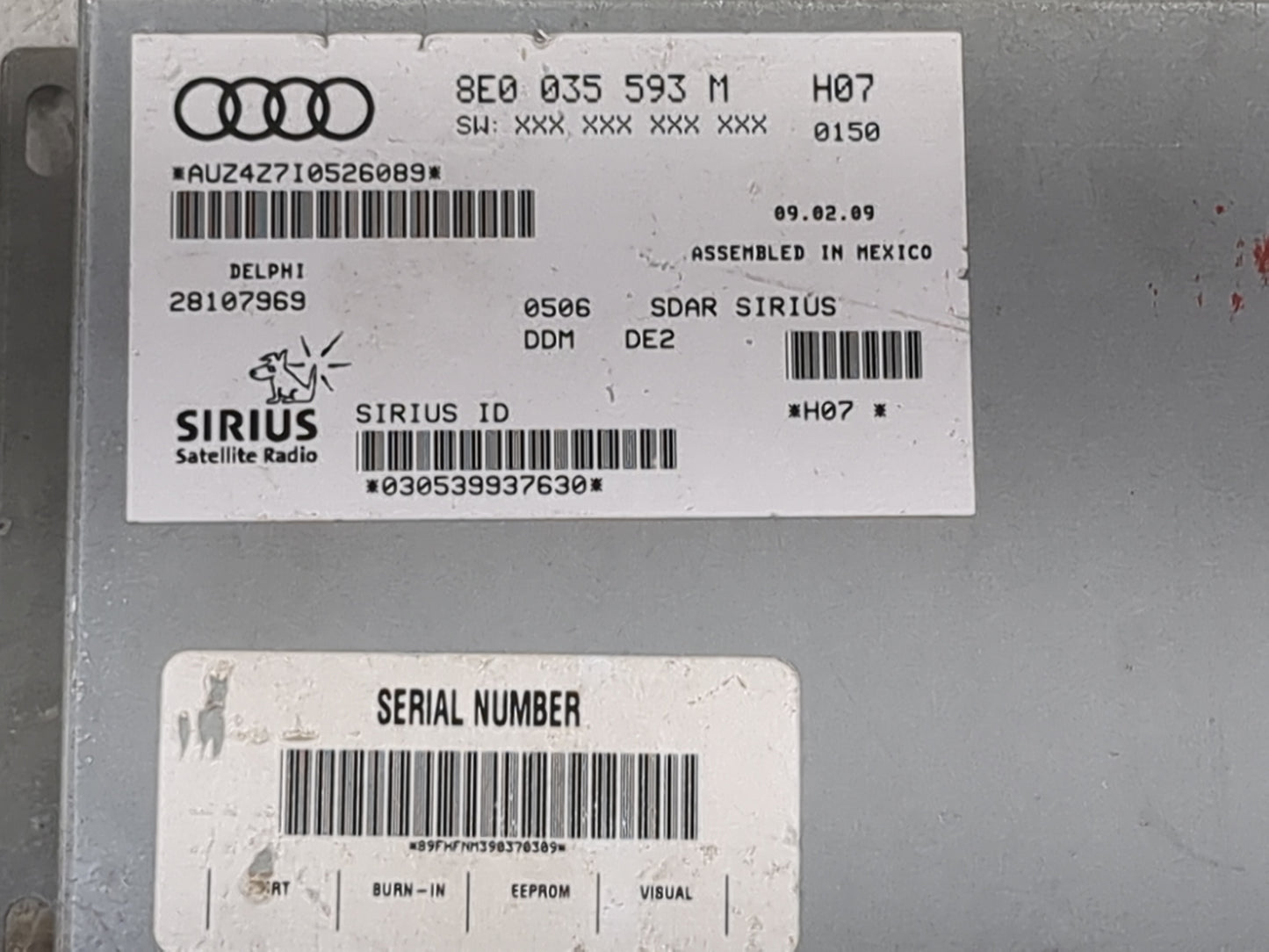 Audi A3 Tuner Satellite Receiver 8e0 035 593 M|28107969 - Oemusedautoparts1.com