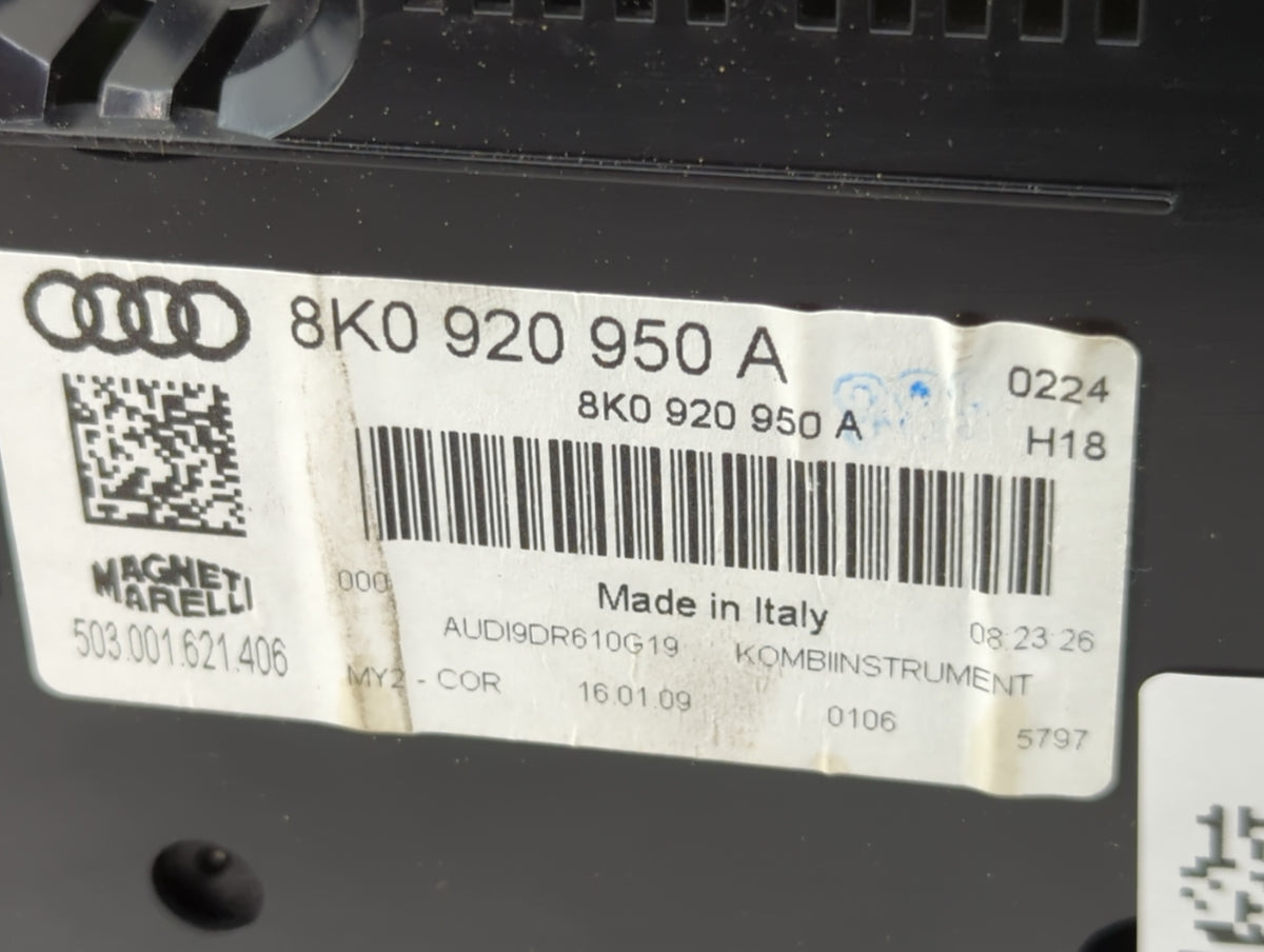 2009 Audi A4 Instrument Cluster Speedometer Gauges P/N:8K0920950A 503001621406 Miles:134K Fits OEM Used Auto Parts - Oemused