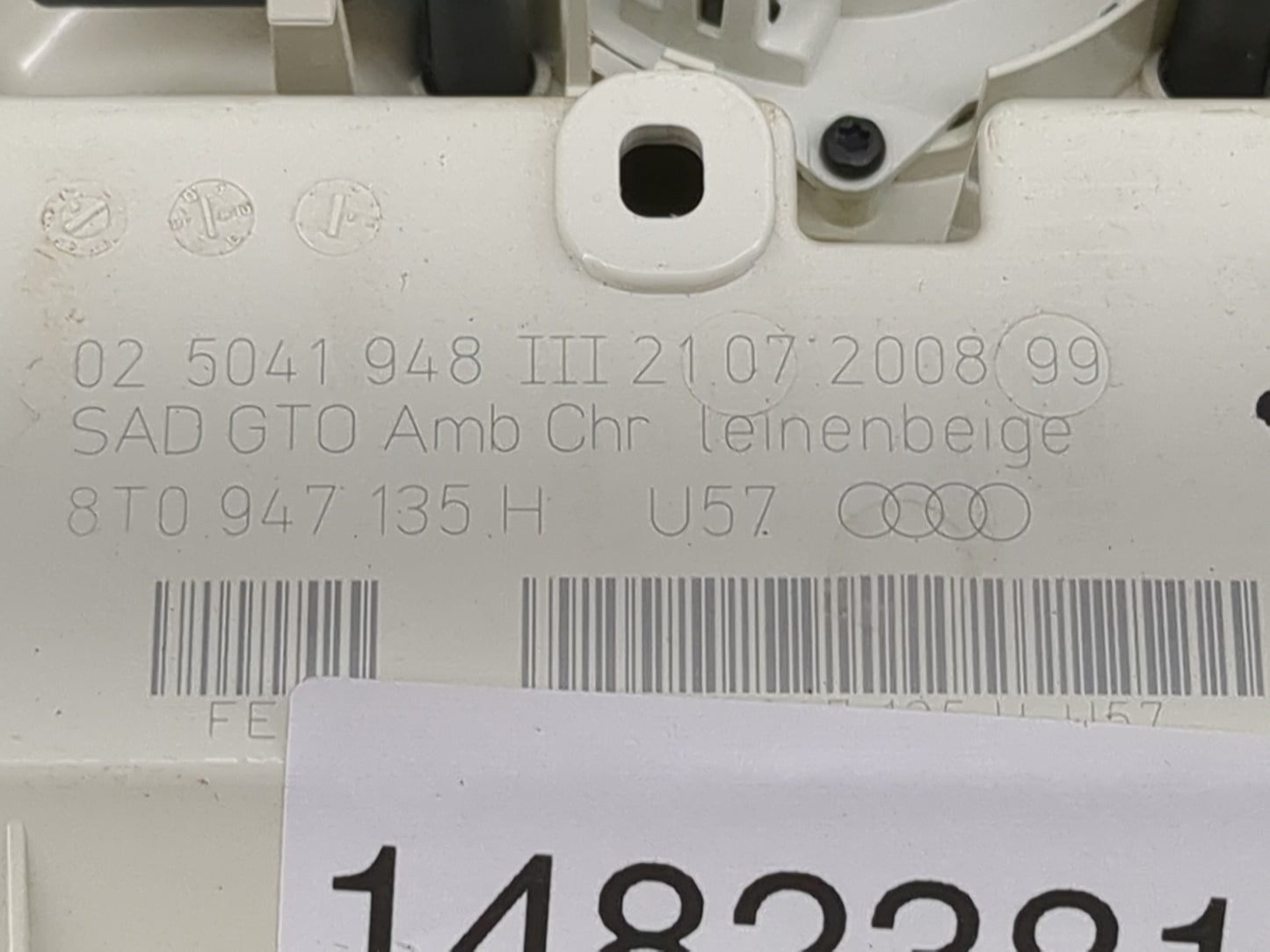 2009-2016 Audi A4 Overhead Roof Console Beige - Oemusedautoparts1.com