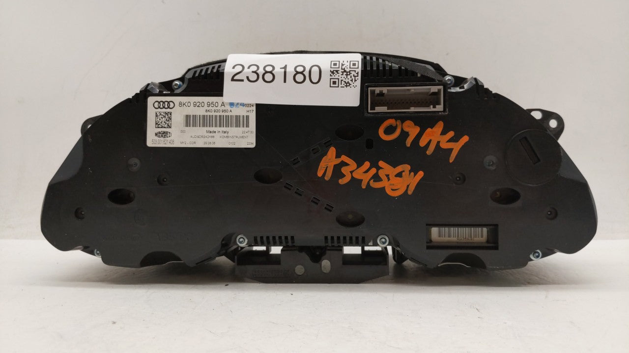 2009 Audi A4 Quattro Instrument Cluster Speedometer Gauges P/N:8K0 920 950 A 8K0920950A Fits OEM Used Auto Parts - Oemusedau