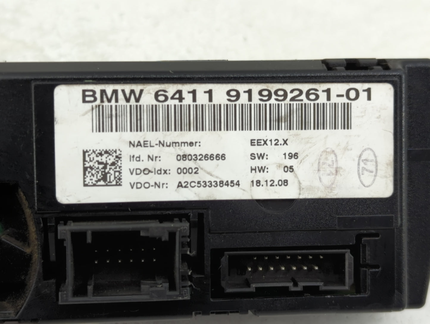 2007-2010 Bmw 335 Climate Control Module Temperature AC/Heater Replacement P/N:6411 9199261-01 A2C53338454 Fits OEM Used Aut
