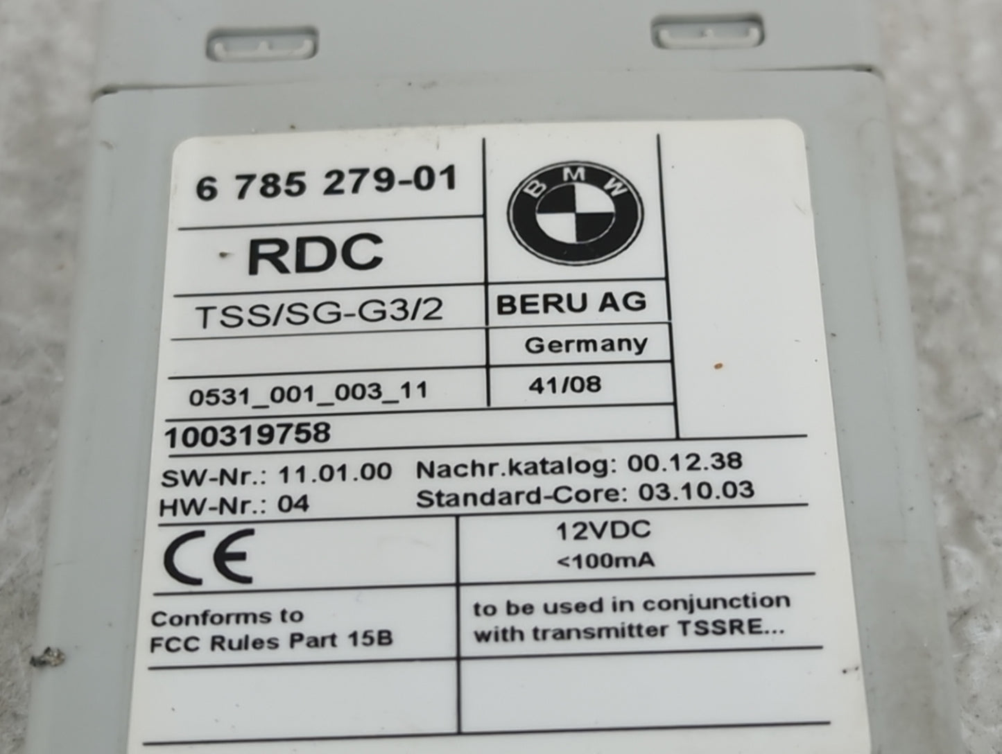 2009 Bmw 335i Tire Pressure Monitoring System Sensor Tpms - Oemusedautoparts1.com