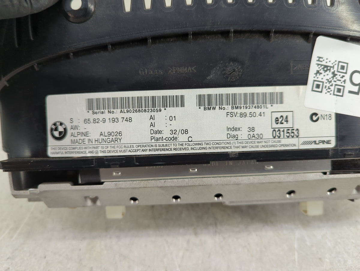 2009 Bmw 528 Information Radio Display Screen Black - Oemusedautoparts1.com