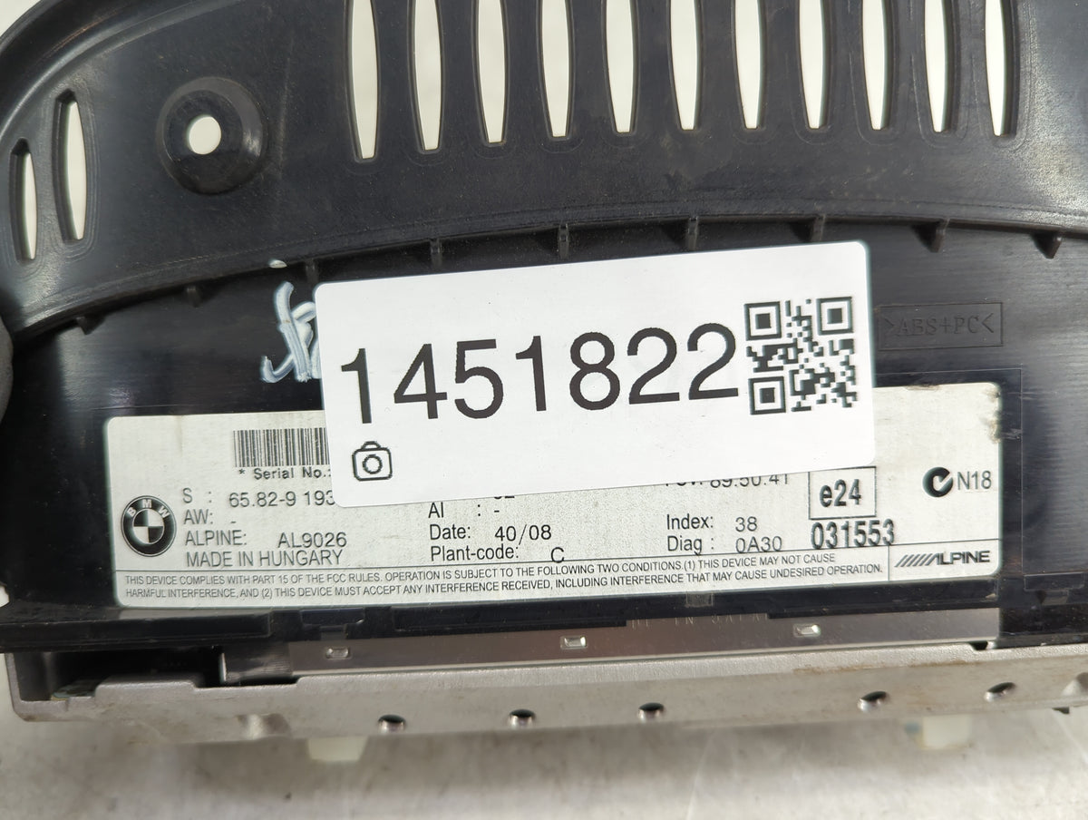 Bmw 528 Information Radio Display Screen 1451822 - Oemusedautoparts1.com