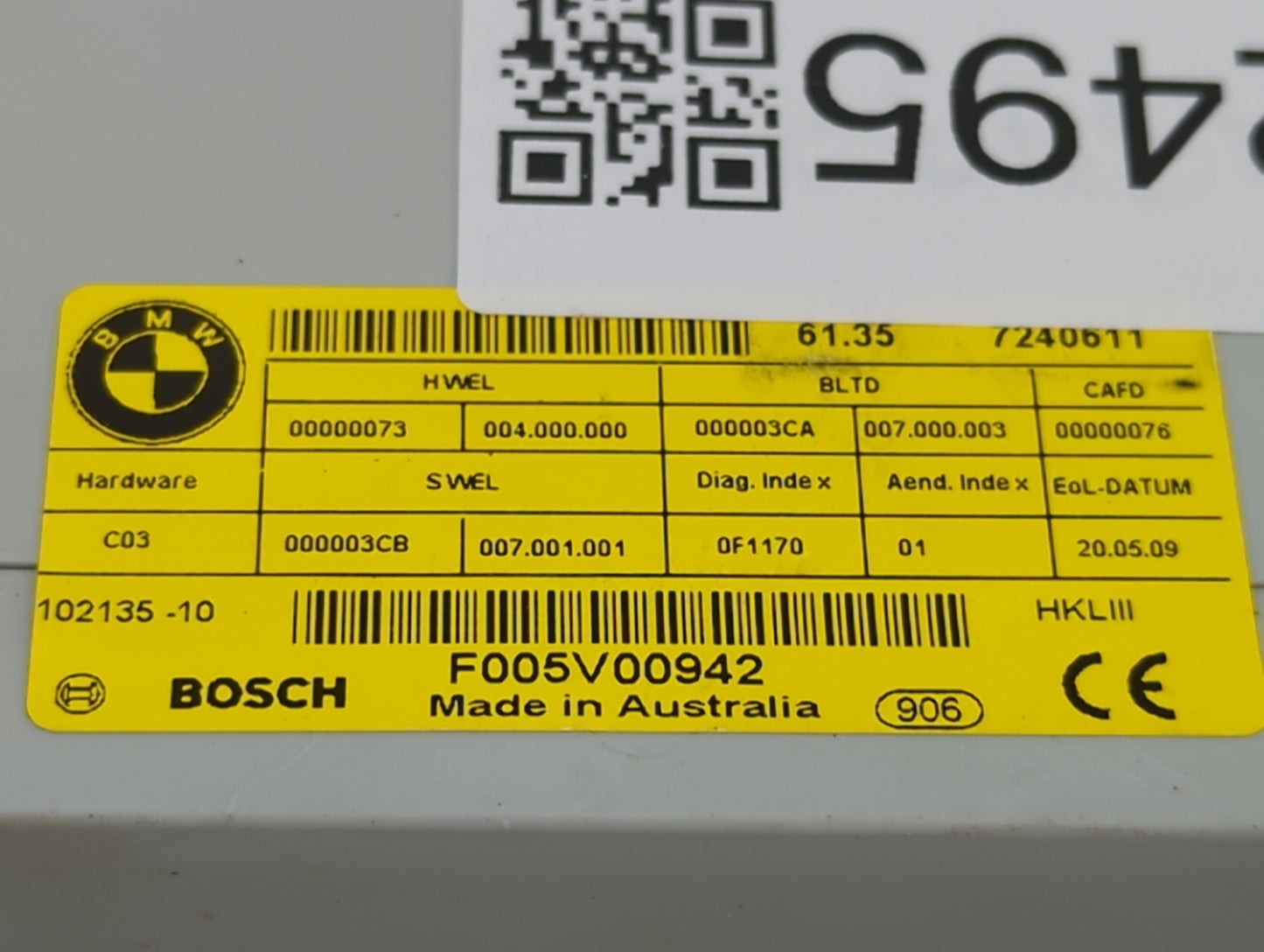 Bmw 750li Tailgate Control Module 61357240611|f005v00942 - Oemusedautoparts1.com