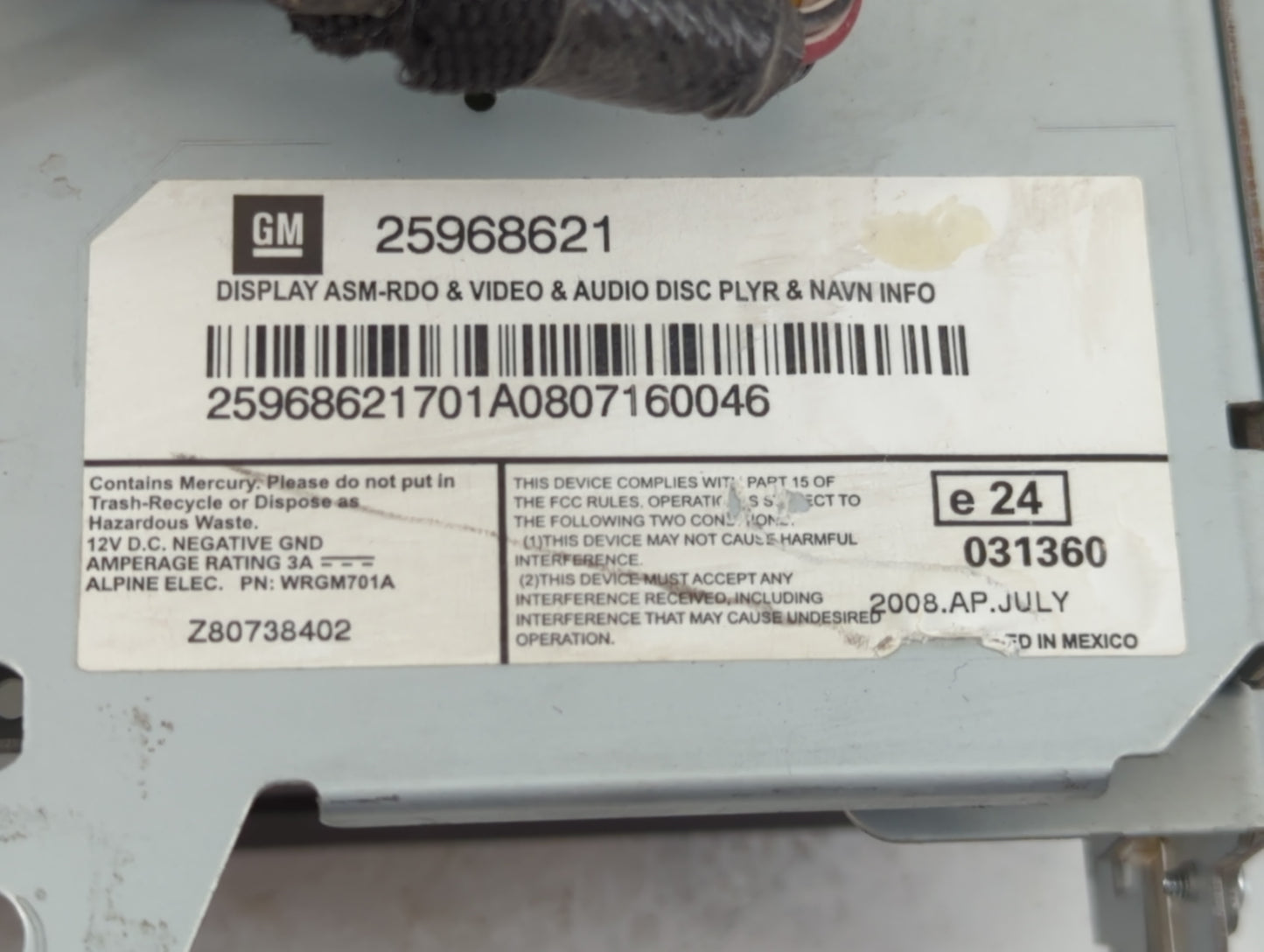 2008-2015 Cadillac Cts Information Display Screen - Oemusedautoparts1.com