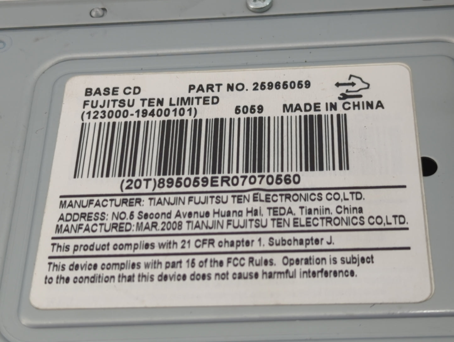 2009-2016 Chevrolet Impala Radio AM FM Cd Player Receiver Replacement P/N:25965059 Fits OEM Used Auto Parts - Oemusedautopar