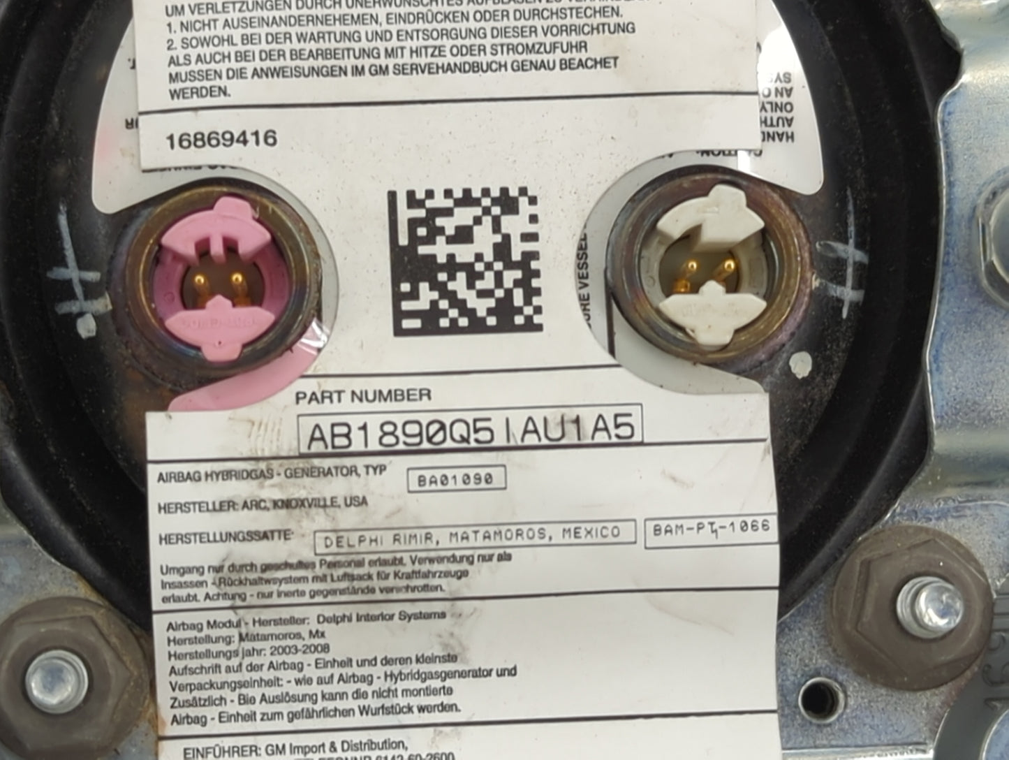 2009 Chevrolet Impala Air Bag Driver Left Steering Wheel Mounted Black - Oemusedautoparts1.com