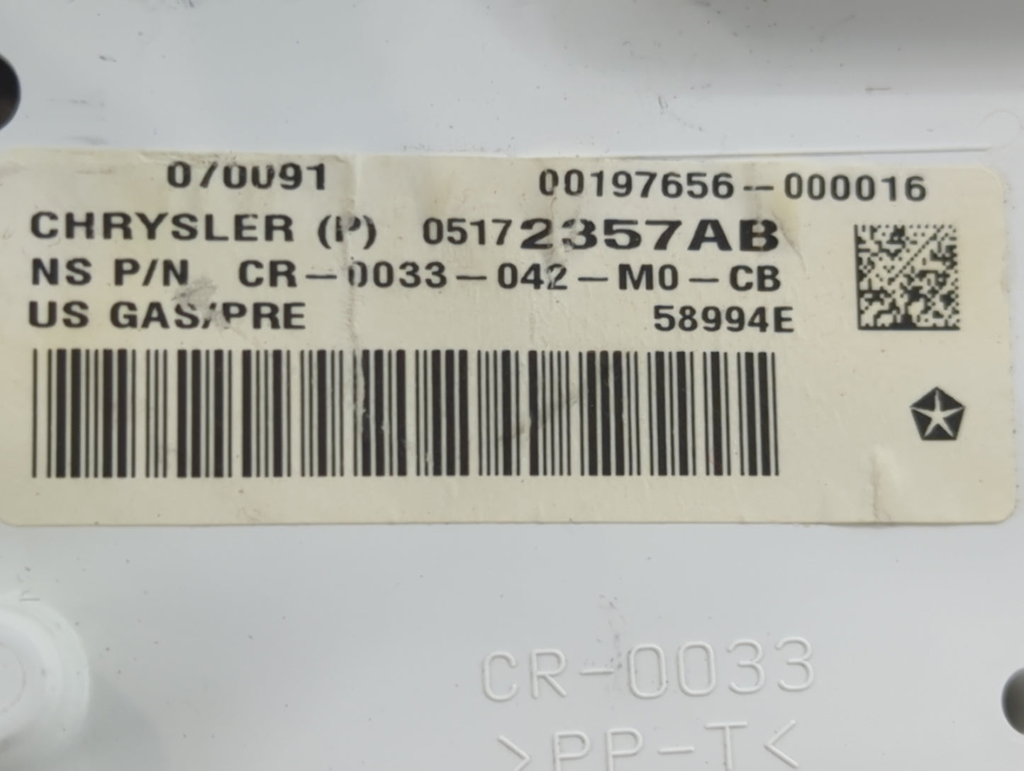 2009-2010 Chrysler Pt Cruiser Instrument Cluster Speedometer Gauges P/N:05172357AB Miles: Fits Fits 2009 2010 OEM Used Auto