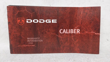 2009 Dodge Caliber Owners Manual Book Guide OEM Used Auto Parts