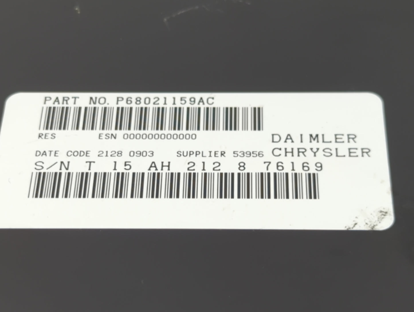 2008-2010 Dodge Charger Radio AM FM Cd Player Receiver Replacement P/N:P68021159AC Fits Fits 2008 2009 2010 OEM Used Auto Pa
