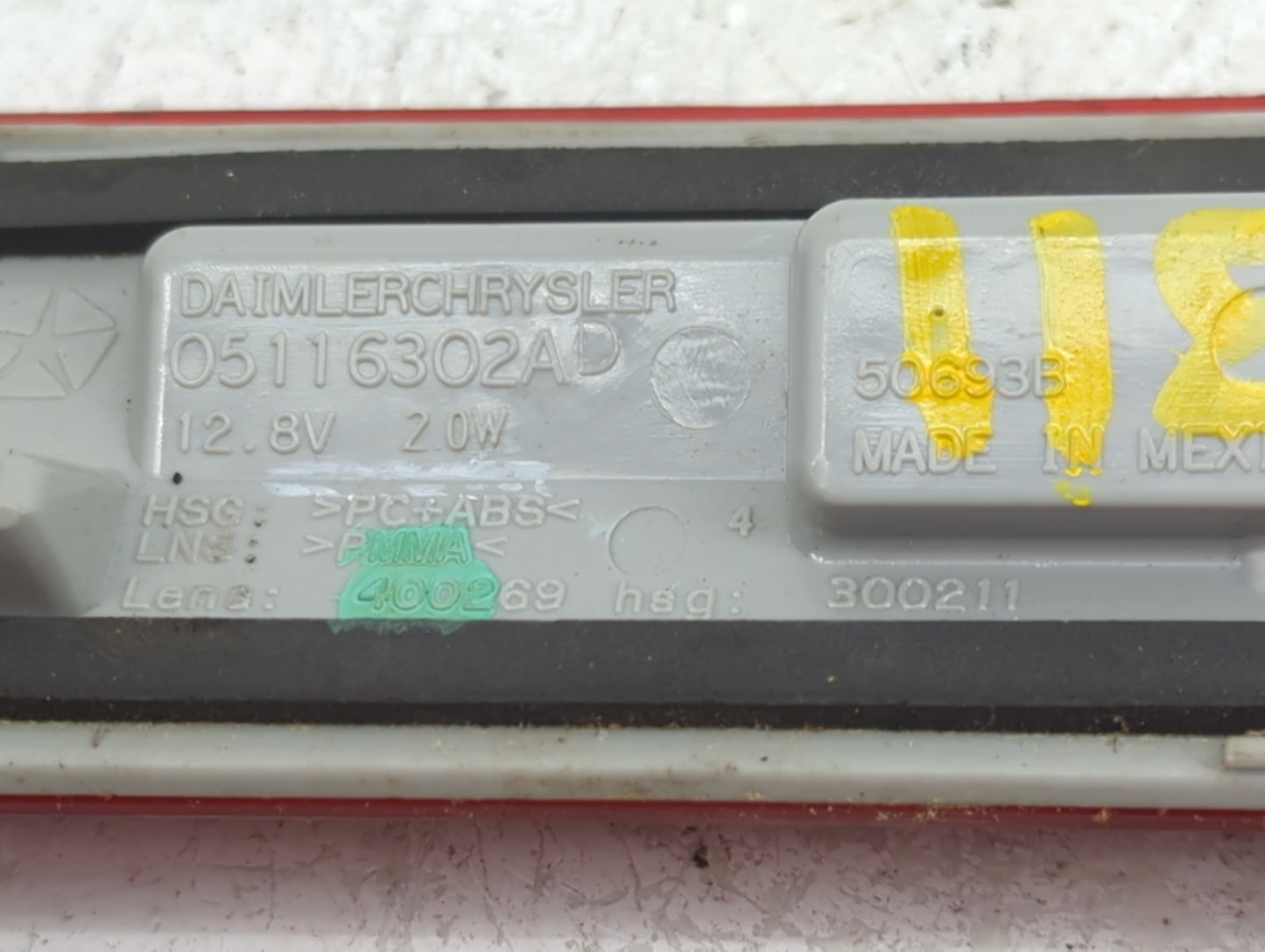2009 Dodge Journey Third Brake Light Tail Light P/N:300211 400269, 05116302AD Fits OEM Used Auto Parts - Oemusedautoparts1.c