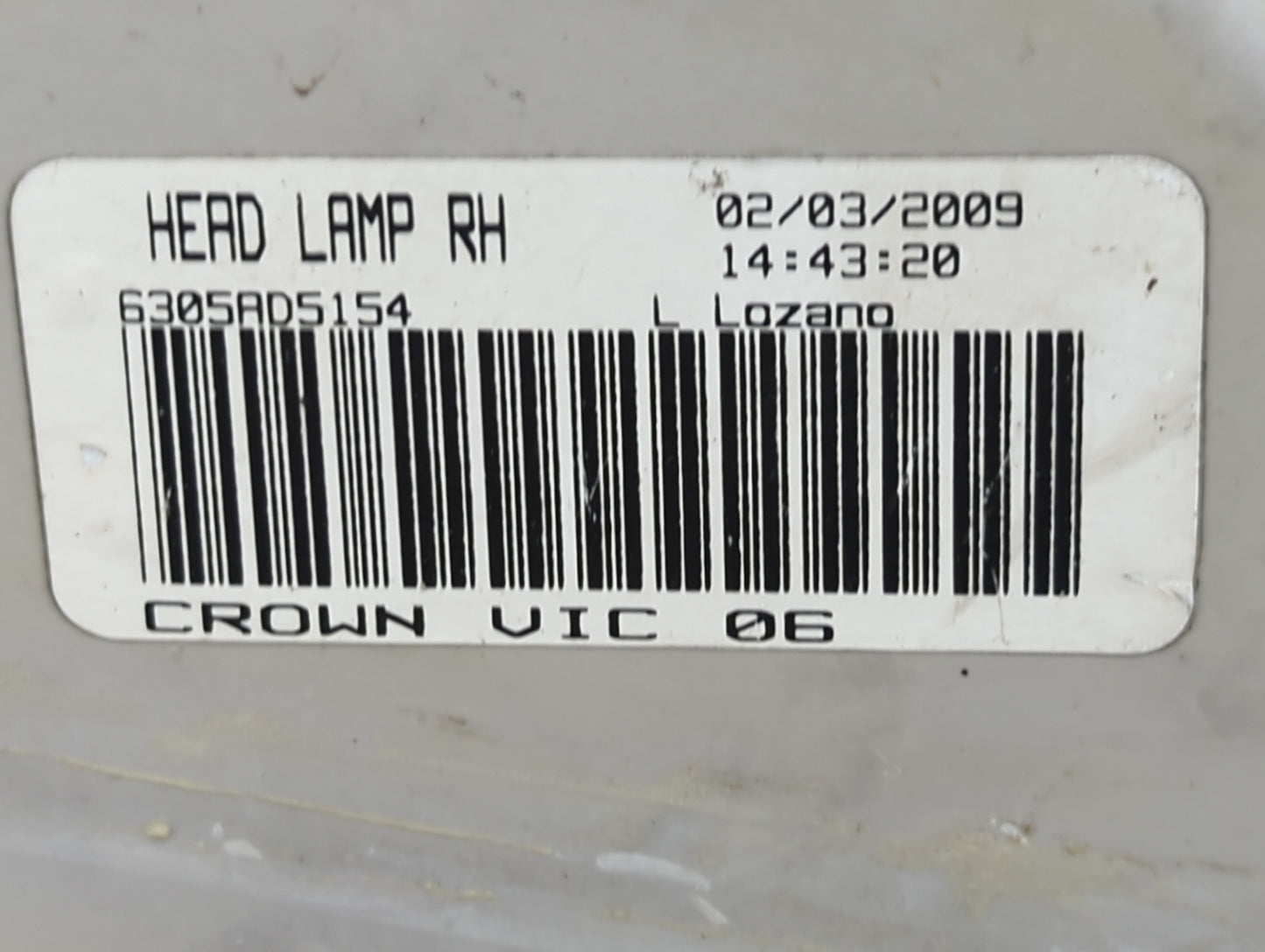 2003 Ford Crown Victoria Passenger Right Oem Head Light Headlight Lamp - Oemusedautoparts1.com
