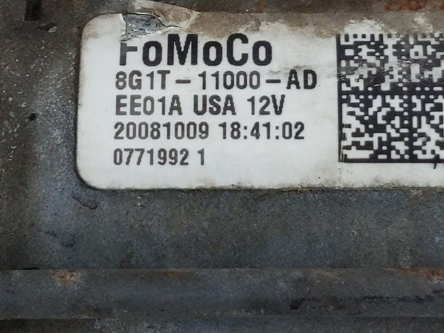2007-2018 Ford Edge Car Starter Motor Solenoid OEM P/N:8G1T-11000-AD Fits OEM Used Auto Parts - Oemusedautoparts1.com
