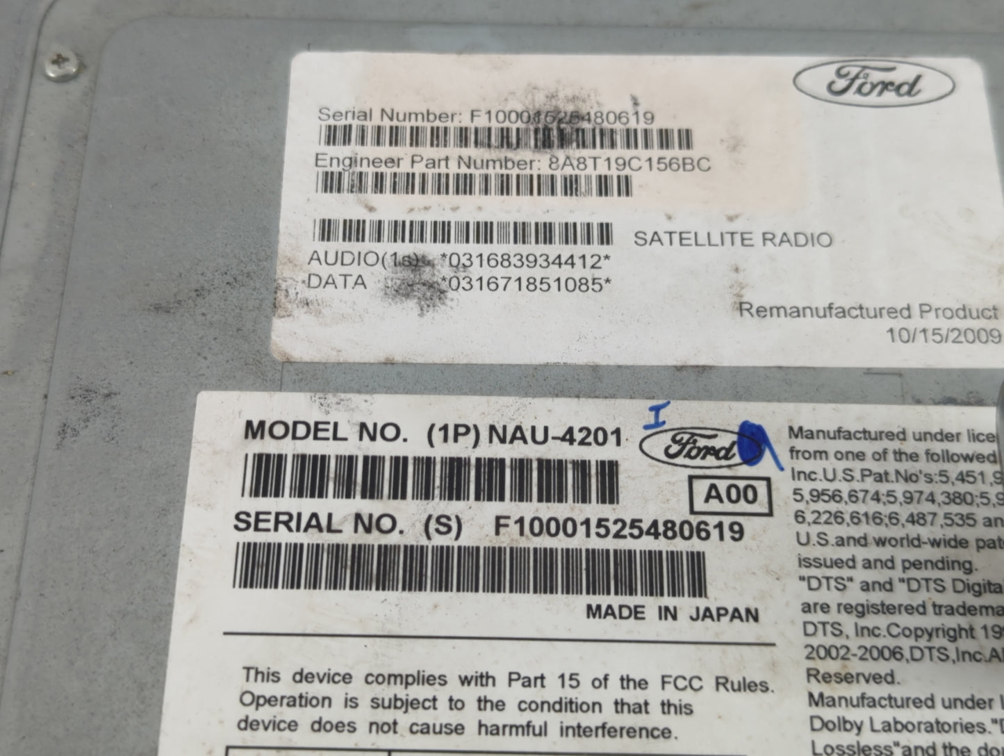 2009 Ford Flex Radio AM FM Cd Player Receiver Replacement P/N:(1p)NAU-4201 Fits OEM Used Auto Parts - Oemusedautoparts1.com