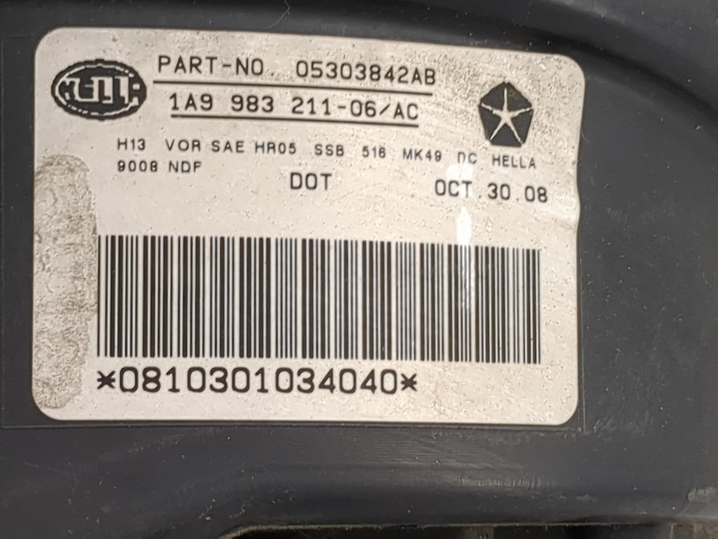 2007-2010 Jeep Compass Passenger Right Oem Head Light Headlight Lamp 1398955 - Oemusedautoparts1.com