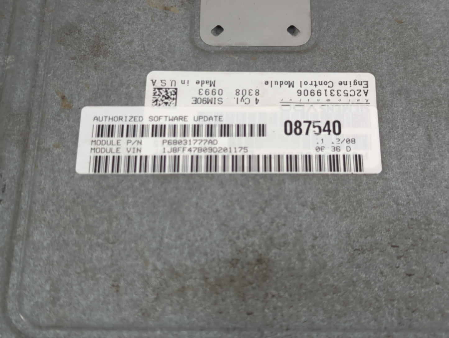 2007-2010 Jeep Compass PCM Engine Control Computer ECU ECM PCU OEM Fits Fits 2007 2008 2009 2010 OEM Used Auto Parts - Oemus