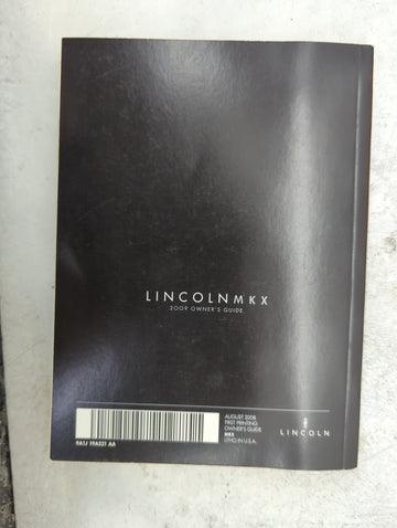 2009 Lincoln Mkx Owners Manual Book Guide P/N:9A1J 19A321 AA 9A5J 19A285 AA OEM Used Auto Parts