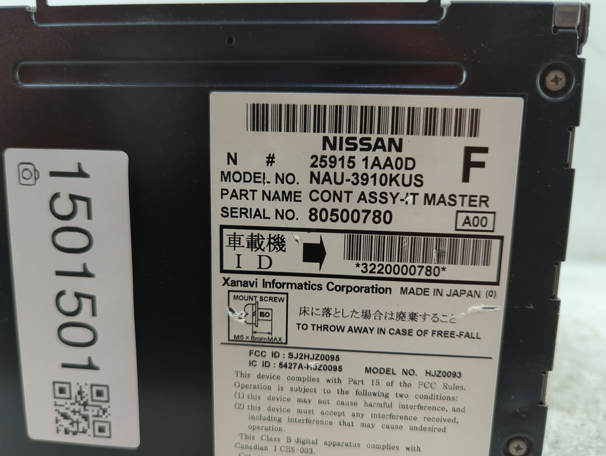 2009 Nissan Maxima Radio AM FM Cd Player Receiver Replacement P/N:25915 1AA0D NAU-3910KUS, SJ2HJZ0095, 5427A-HJZ0095, HJZ009