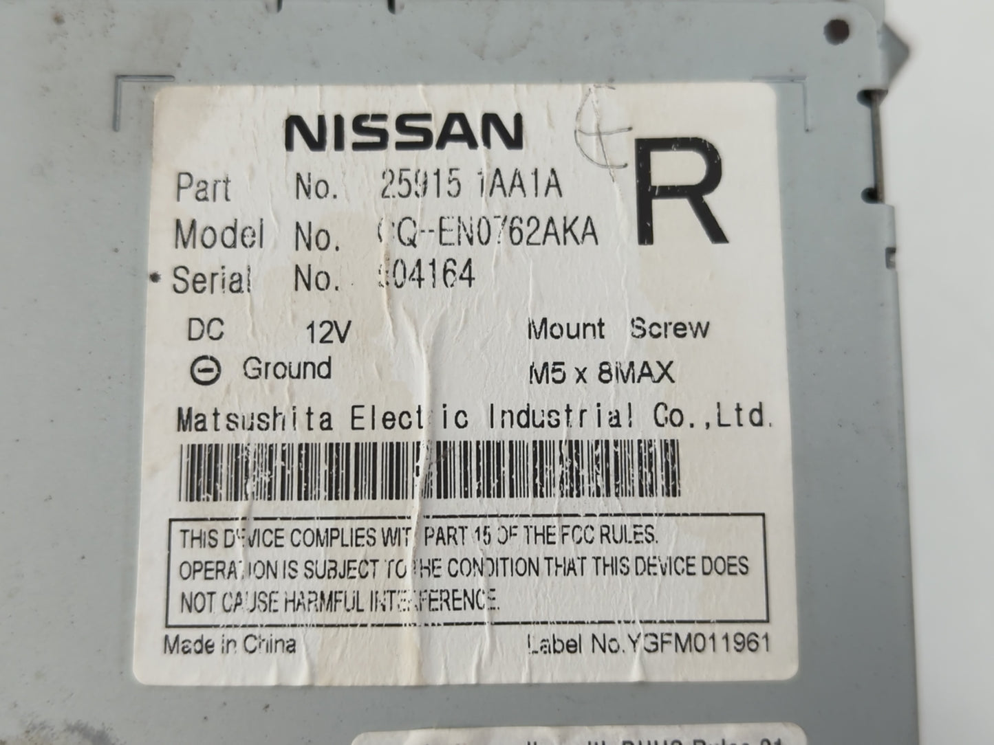 2009-2010 Nissan Murano Am Fm Cd Player Radio Receiver - Oemusedautoparts1.com