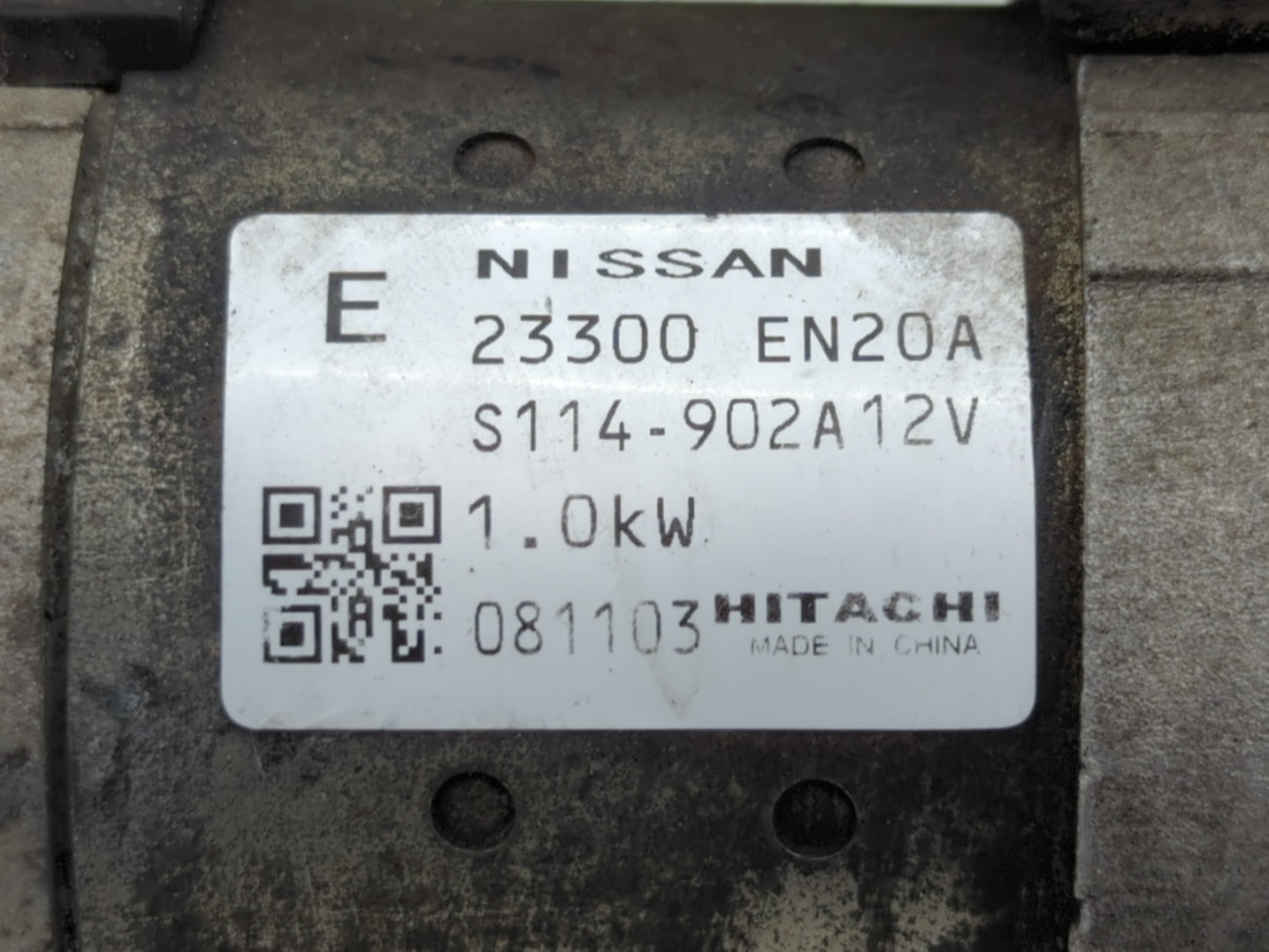 2009 Nissan Sentra Car Starter Motor Solenoid OEM P/N:S114-902A 23300 EN20A Fits OEM Used Auto Parts - Oemusedautoparts1.com