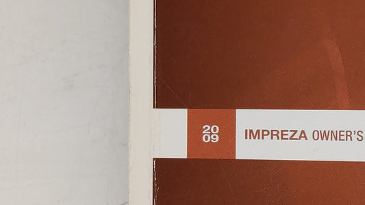 2009 Subaru Impreza Owners Manual Book Guide OEM Used Auto Parts